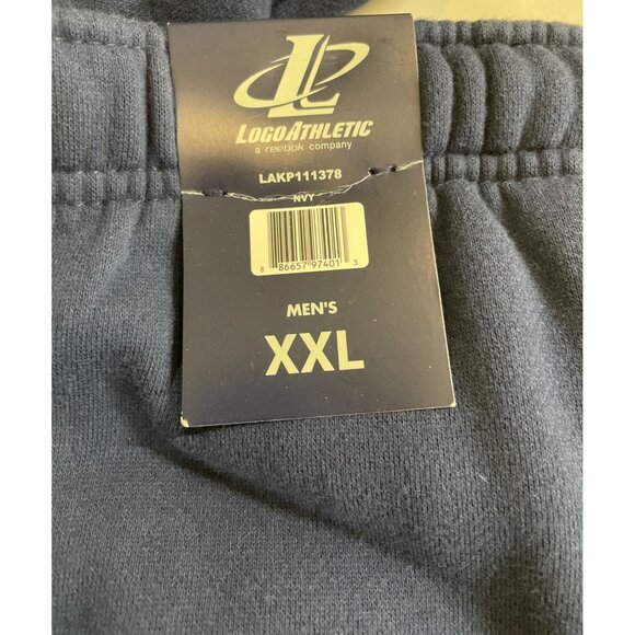 Logo Athletic Mens XXL Navy Blue Fleece Joggers Sweatpants Elastic & Drawstring - Picture 7 of 9